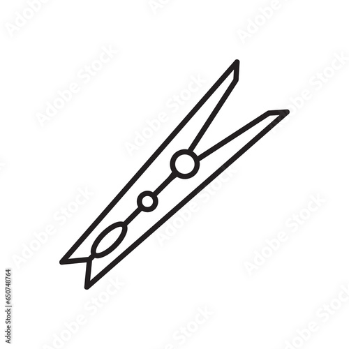Clothes pin outline icon. Peg simple line vector icon. flat illustration on white background..eps photo