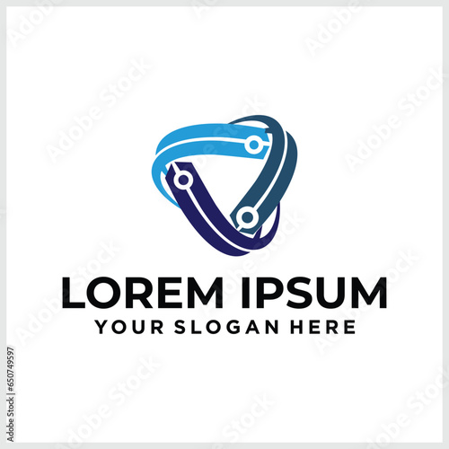 Logo Design Three cycles of energy, three elements, three entities, Brand Identity Logo Design Vector Illustration Template