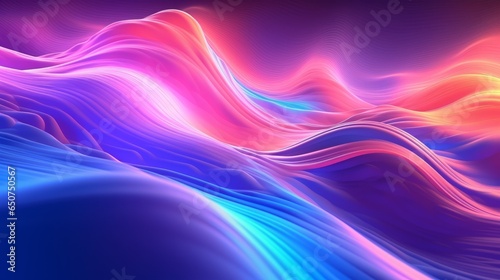 A vibrant and dynamic computer-generated wave in an explosion of colors