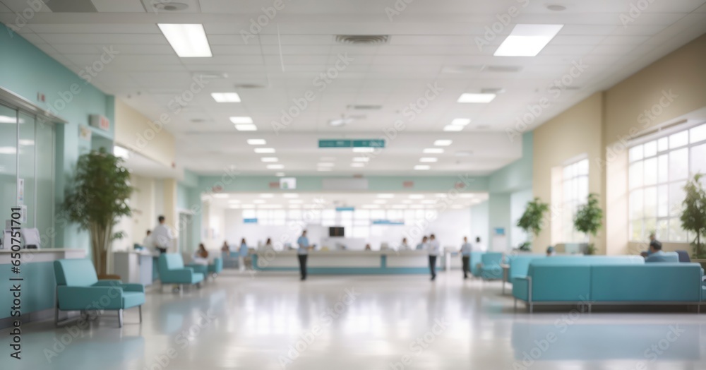 Obraz premium Create a blurred hospital reception scene