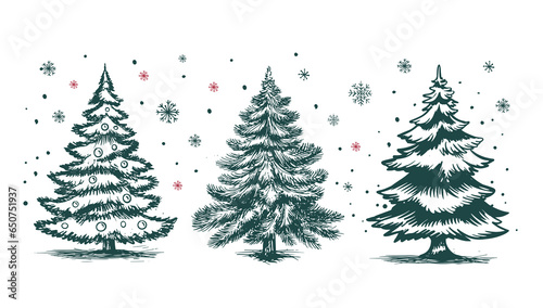 Christmas tree hand drawn illustration	
