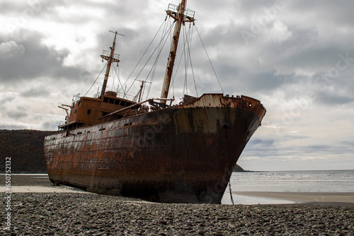 Aground ship at cabo san pablo beach  argentina