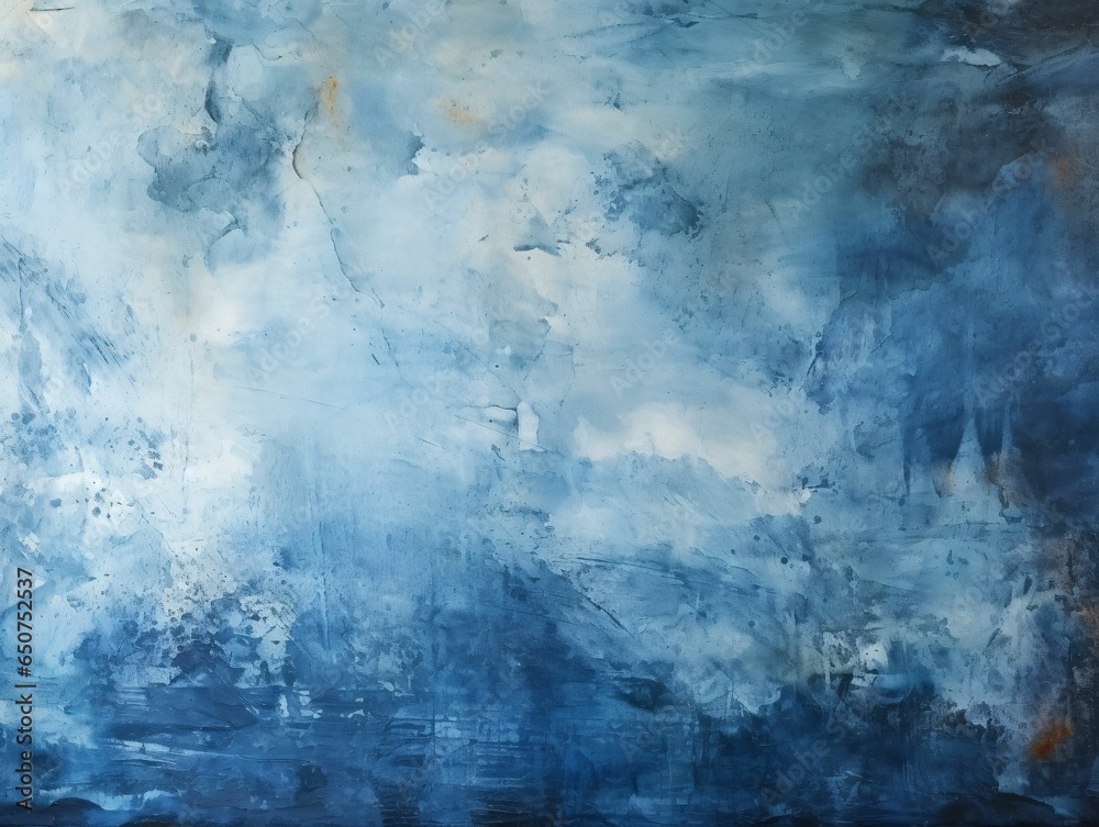 Abstract Grunge Blue Watercolor Texture Background. Paint Stain