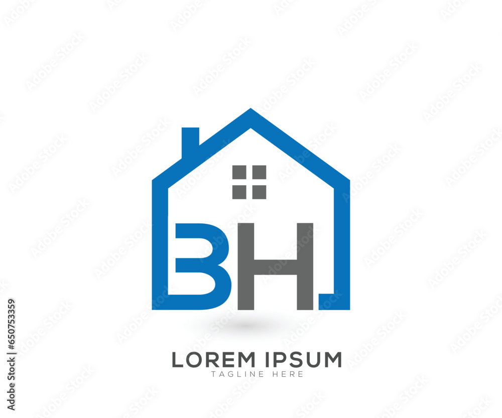 BH letter home, real estate Logo design vector template BH letter home, real estate Logo design vector template