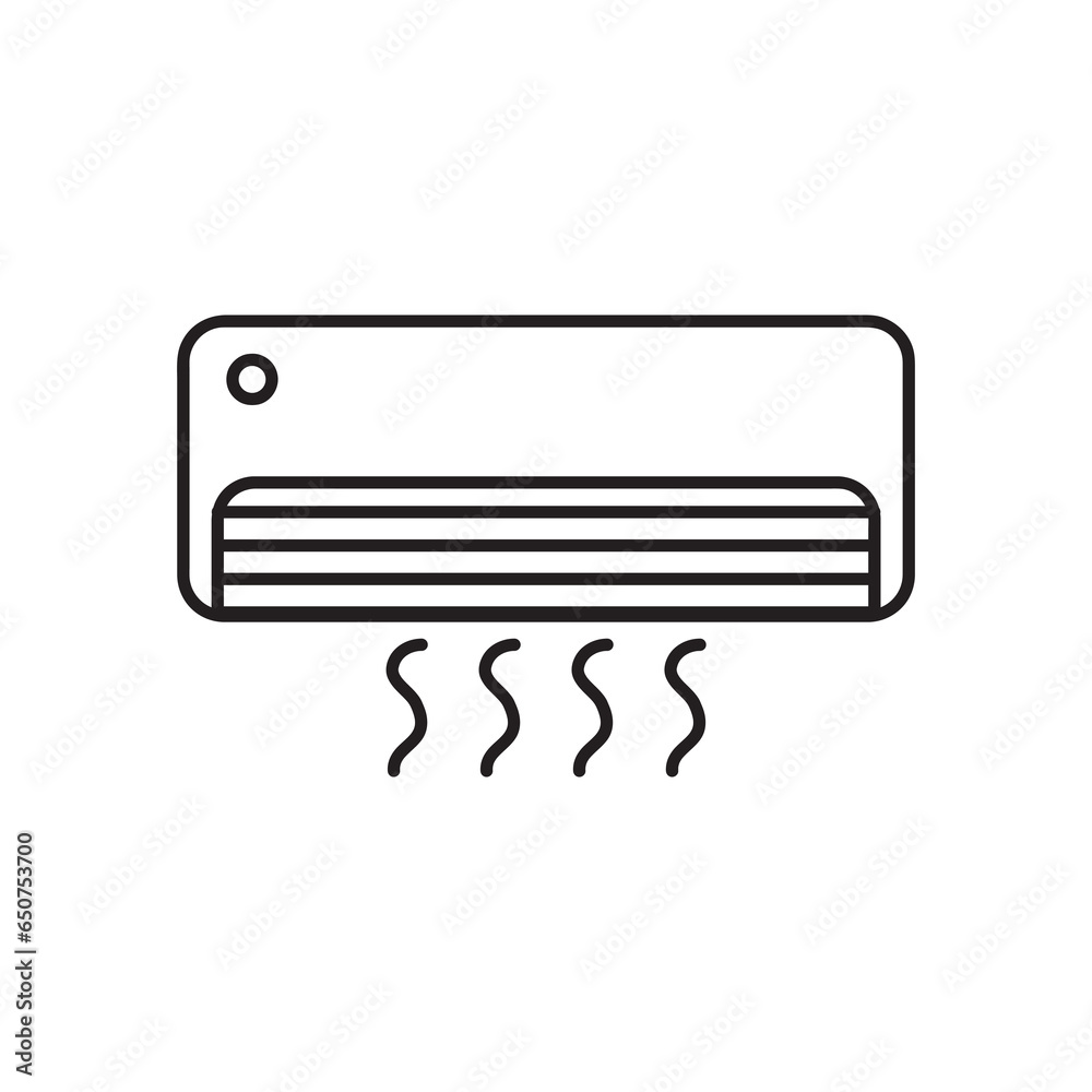 AC unit icon, line and solid version, Air Conditioner symbol, flat illustration on white background..eps AC unit icon, line and solid version, Air Conditioner symbol, flat illustration on white background..eps