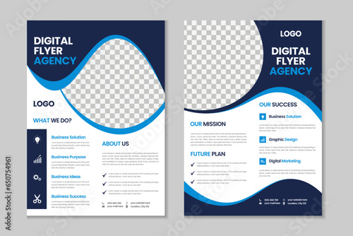A4 flyer template design, business brochure, annual report, company profile template design