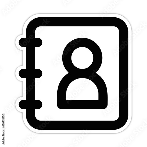 picto logo icones et symbole contact profil cv fin gras relief