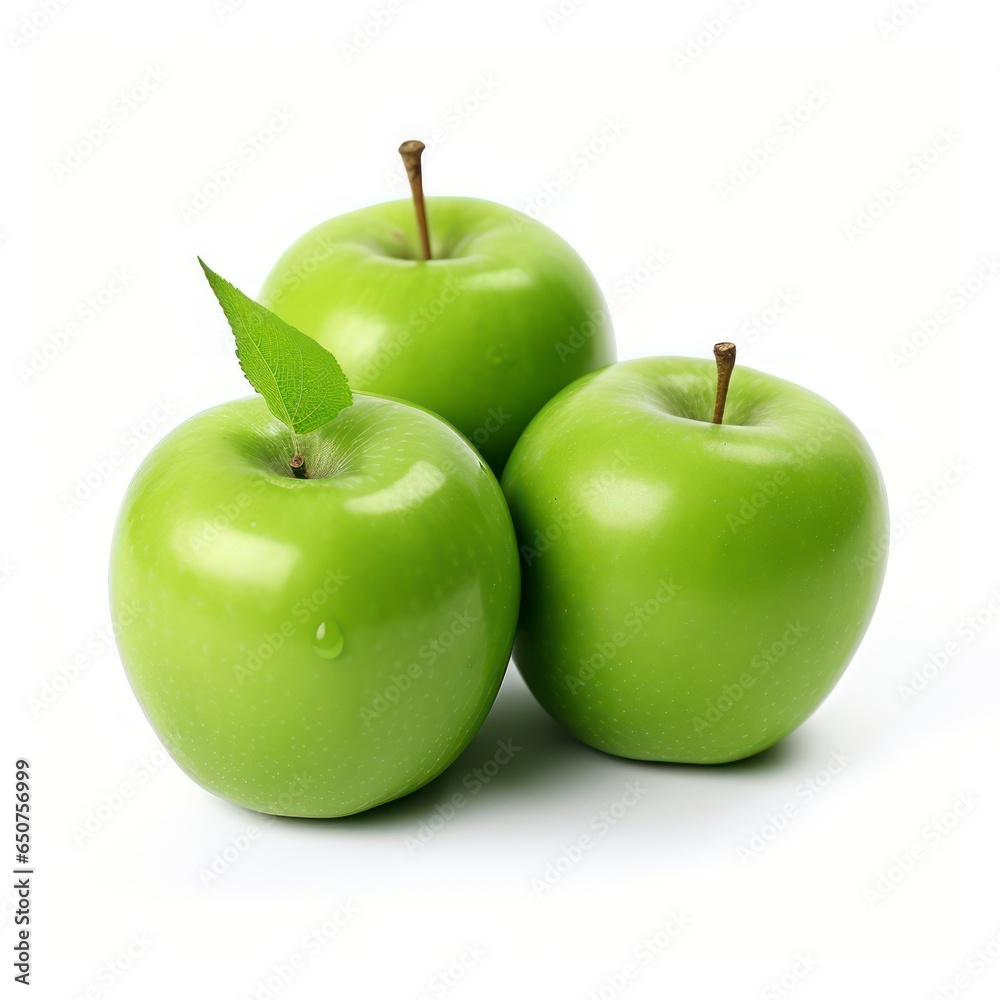 Green apples isolated on white background Green apples isolated on white background