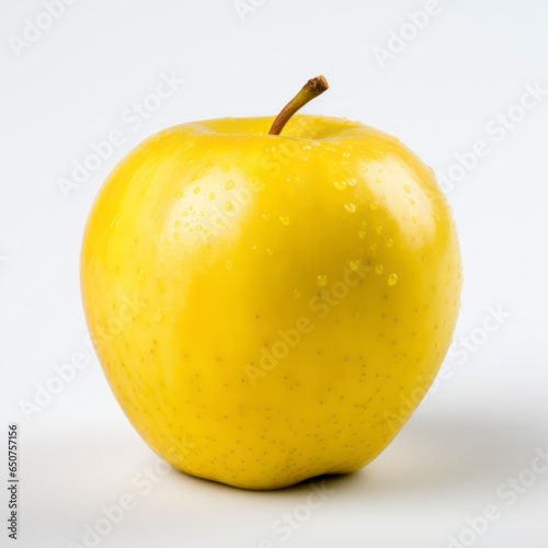Yellow fresh apple isolated on white background