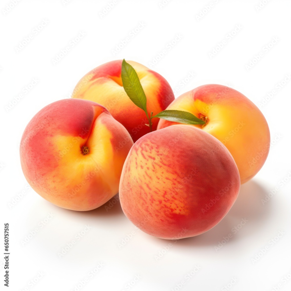 Peaches isolated on a white background Peaches isolated on a white background