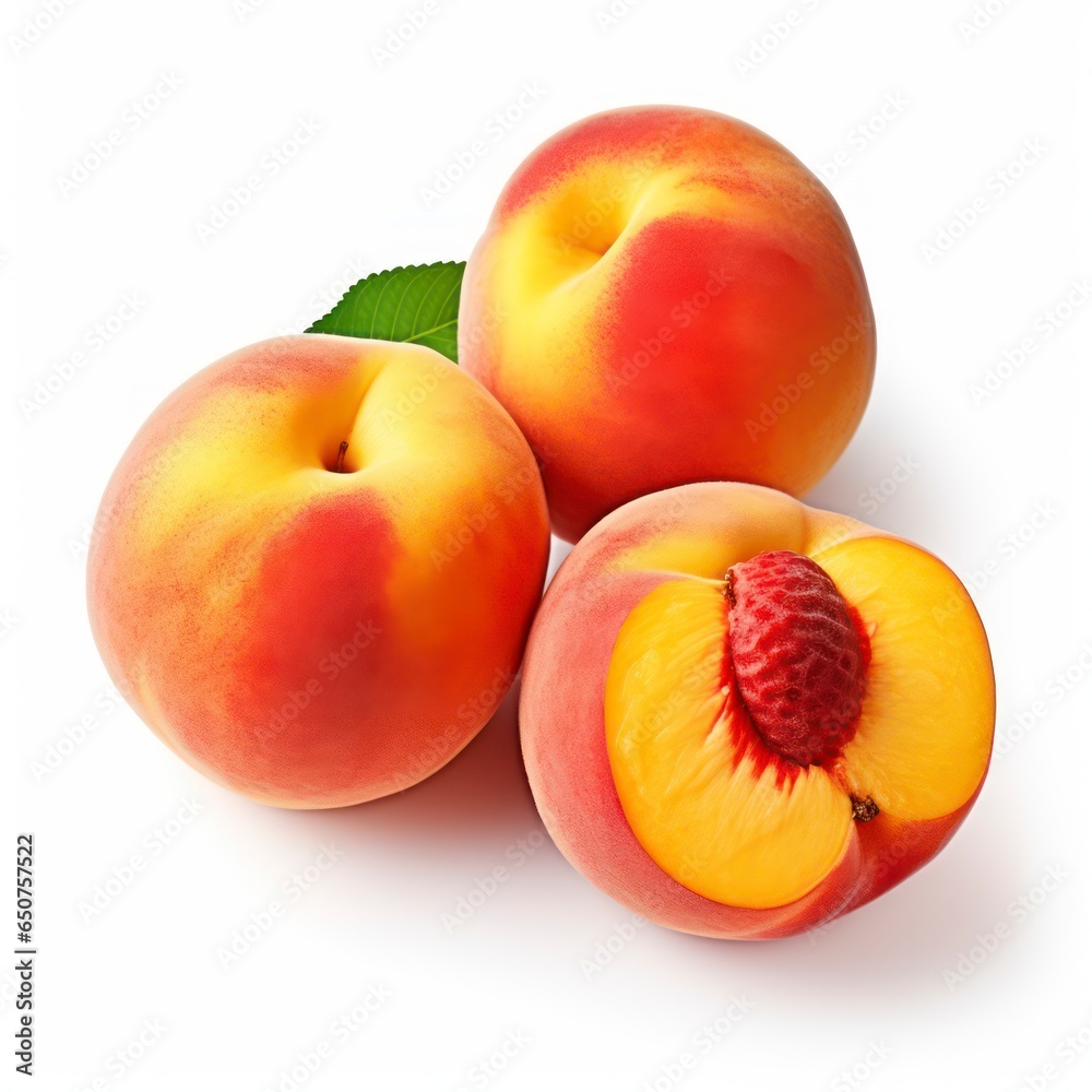 Peaches isolated on a white background Peaches isolated on a white background