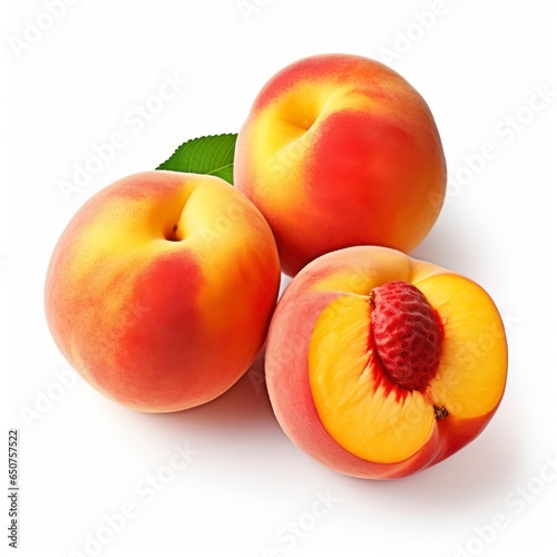 Peaches isolated on a white background