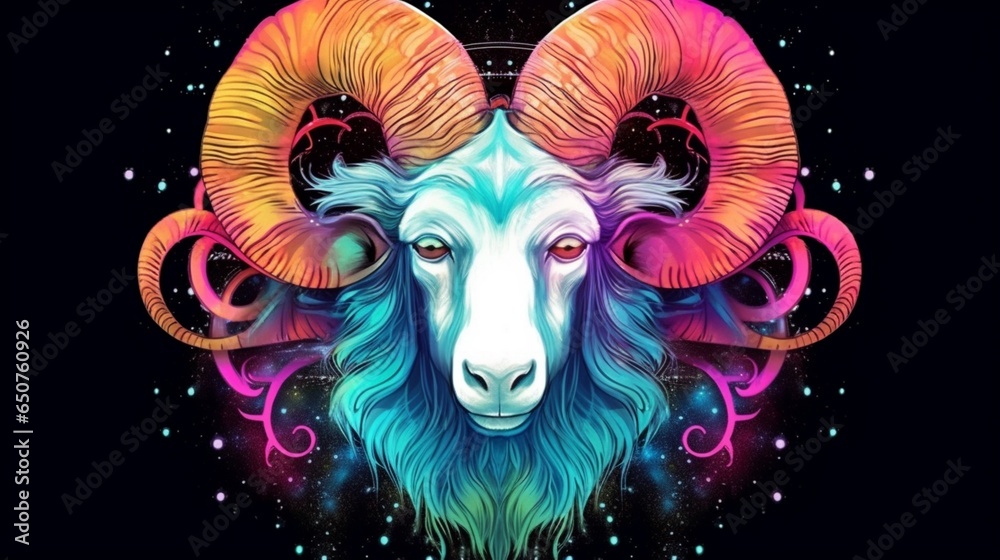 a majestic zodiac aries with a surrealistic style conv.Generative AI a majestic zodiac aries with a surrealistic style conv.Generative AI