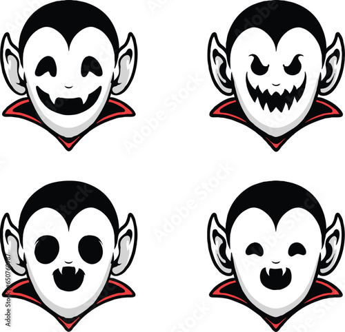 Hallowen Dracula Emoji Illustration Vector