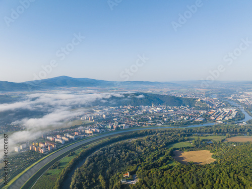 Fototapeta Naklejka Na Ścianę i Meble -  Aerial view of the city of Trencin in Slovakia