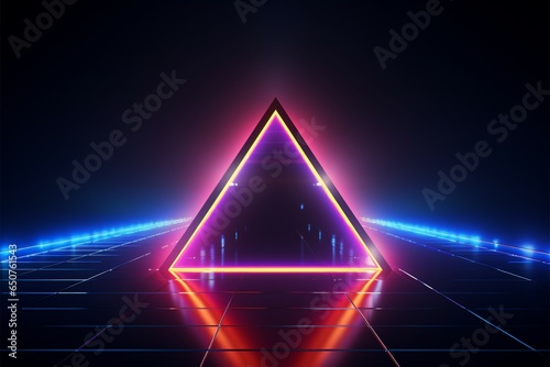 Design creativity showcased in a 3D rendering with neon rhombus
