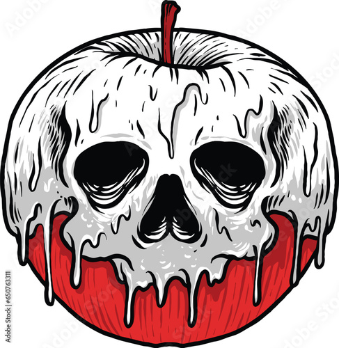 Hallowen Apple Scary Design Vector