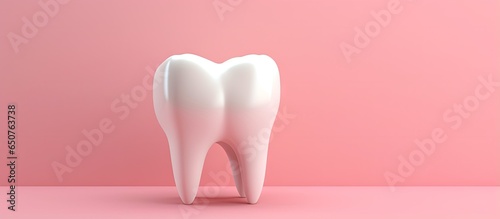 Battery operated tooth model set against isolated pastel background Copy space