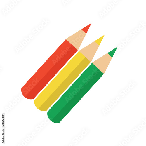 Color pencil for drawing, colored pencils icon vector illustration