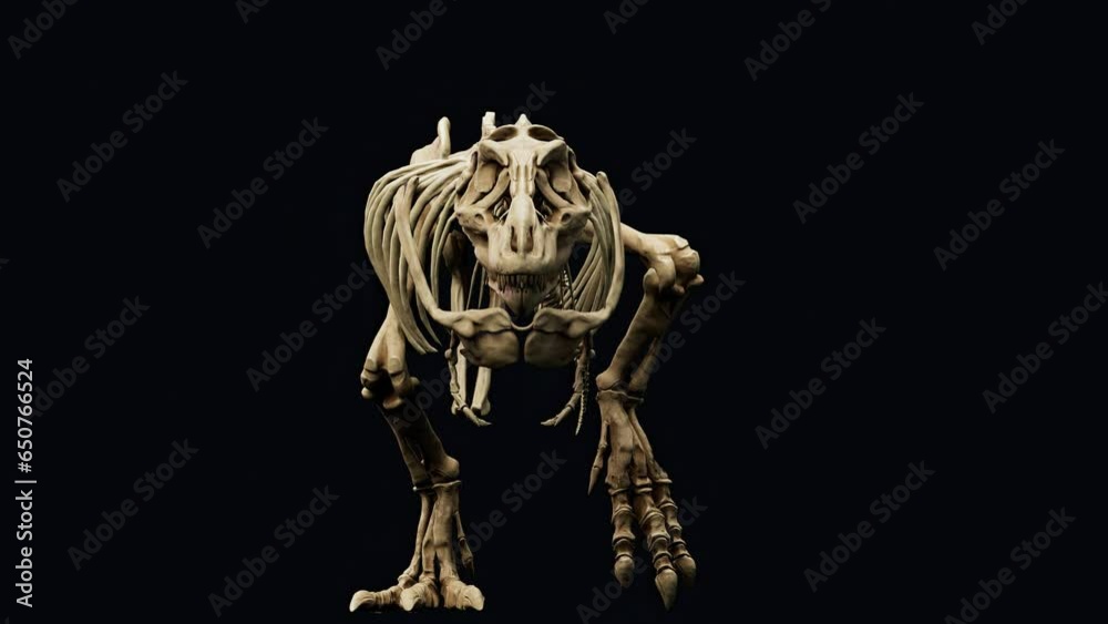 Trannosaurus Rex Sue Skeleton Animation render of background. 3d rendering