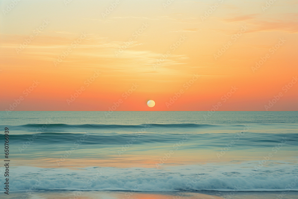 Beach Horizon Lit Sunset Palette with Golden Sands and Cool Ocean Blues, Palette, Lit Sunset