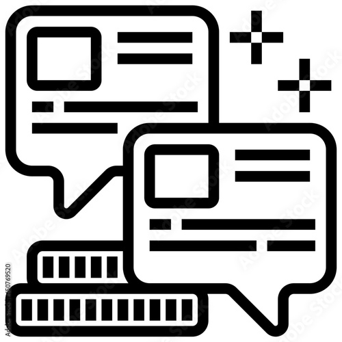 Business dialog flat icon,linear,outline,graphic,illustration