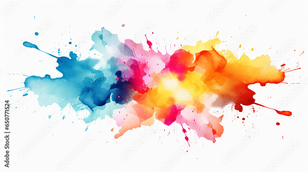 Vivid Watercolor Splatters with Playful Color Blobs, Abstract, Background, watercolor style