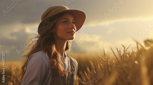 Beautiful Woman Farmer working in a farm with her gorgeous smile