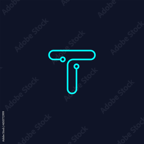 Abstract line letter T for identity logo