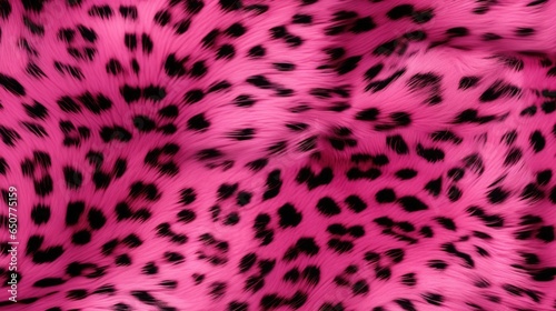 Close-up of pink leopard fur print background. Animal skin backdrop for fashion, textile, print, banner