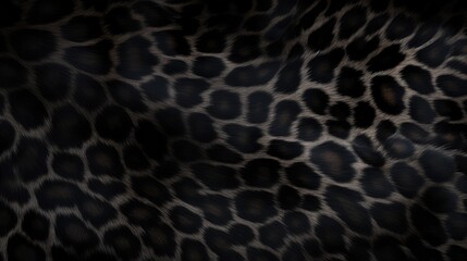 Close-up of black panther leopard fur print background. Animal skin backdrop for fashion, textile, print, banner