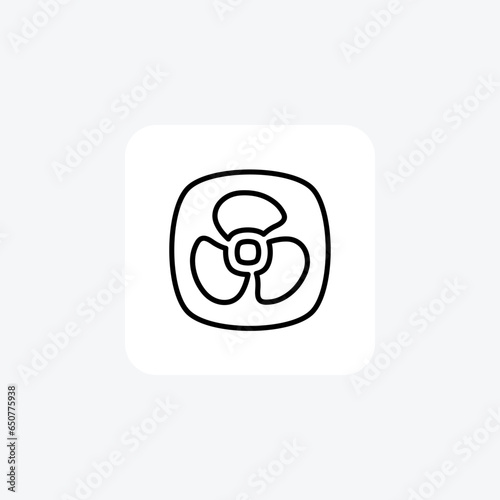 Fan Computer Hardware, Computer Component  Line Style Oultine Icon