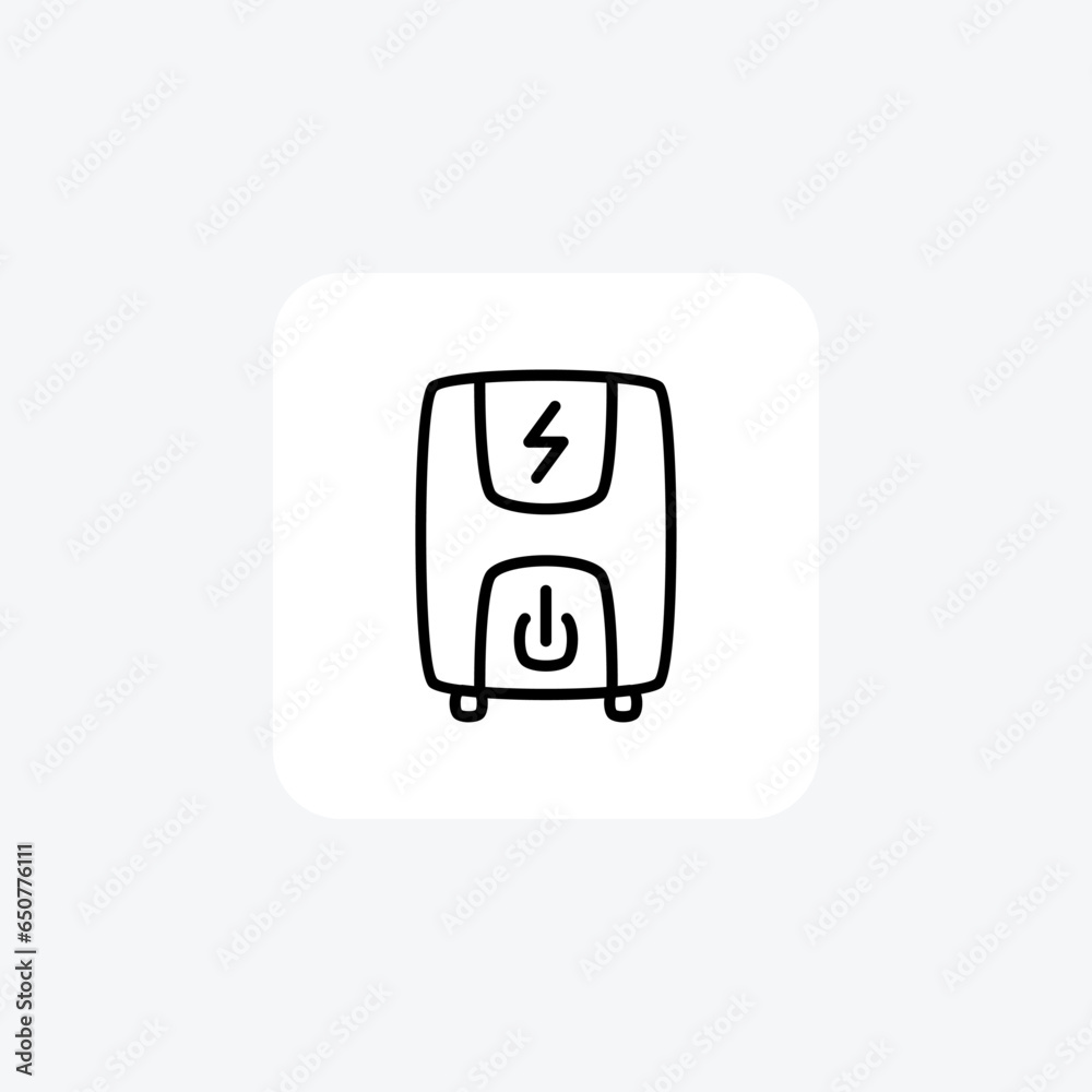 UPS Computer Hardware, Computer Component Line Style Oultine Icon UPS Computer Hardware, Computer Component Line Style Oultine Icon