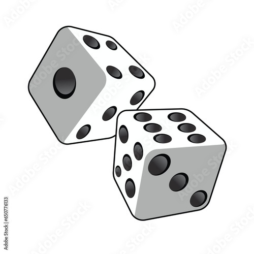 rolling two dices vector design