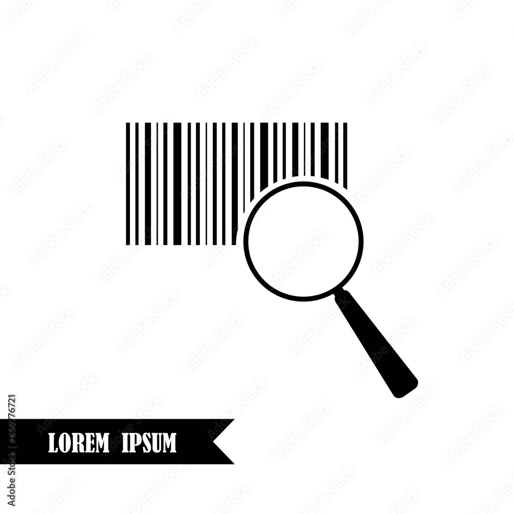 barcode search icon isolated on a white background barcode search icon isolated on a white background