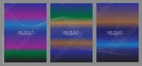 Blue violet yellow gradient abstract background. with curve line ornament. Blue green gradient abstract background