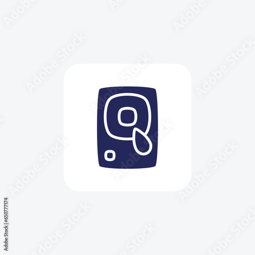 Hard Drive Computer Hardware, Computer Component Glyph Filled Icon