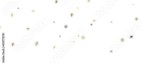 Snowflake Cascade: Mesmerizing 3D Illustration Depicting Descending Christmas Snowflakes