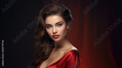 beauty portrait of a girl exudes confidence. Use it to promote makeup, skincare, and the essence of natural beauty."