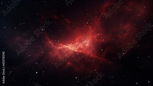  Red galaxy with stars and nebula in the cosmos