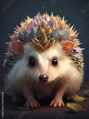 illustration of an hedgehog, pastel colors, cartoon, t-shirt mockup