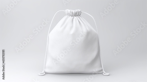 White cotton bag isolated on white background.