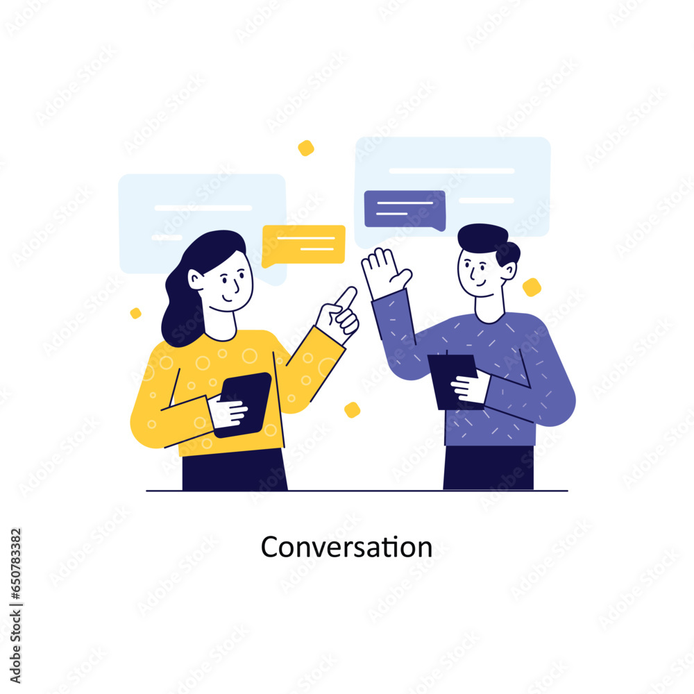 Conversation Flat Style Design Vector illustration. Stock illustration