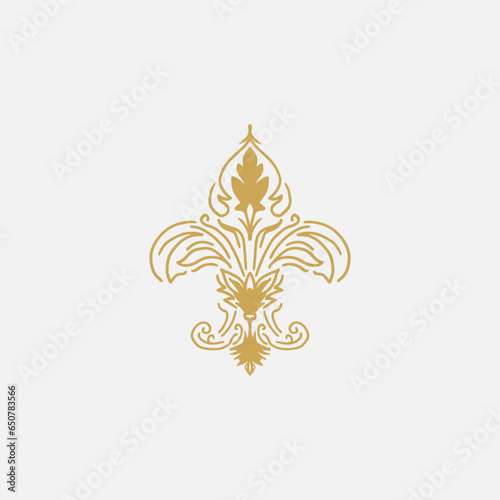 scout line emblem monogram gold color