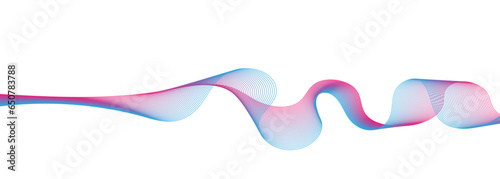 Abstract Vector flowing wave lines, dynamic colorful blue and pink isolated on white background . concept of AI technology, digital, communication, science, music