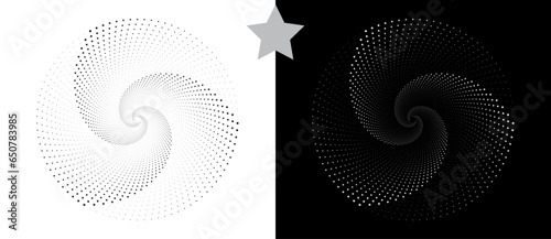 Wallpaper Mural Abstract background with stars in circle. Art design spiral as logo or icon. A black figure on a white background and an equally white figure on the black side. Torontodigital.ca