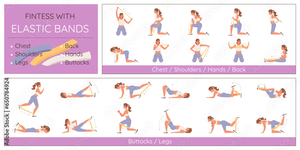Elastic Bands Fitness Infographics Elastic Bands Fitness Infographics