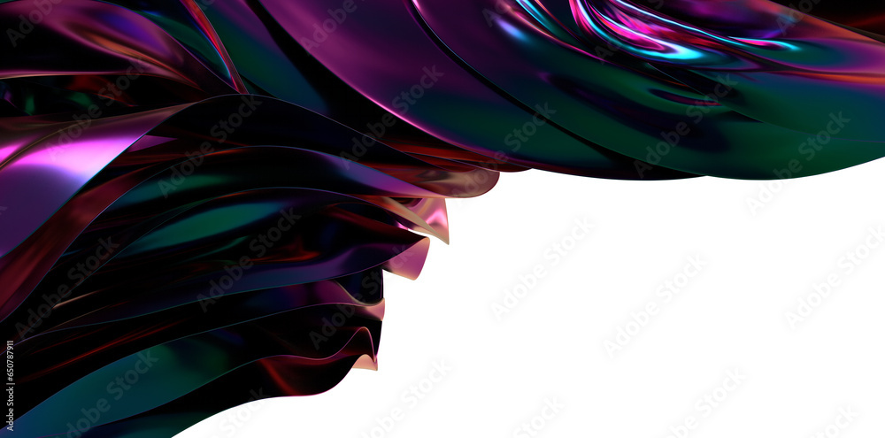 Obraz premium Holographic Spectacle: Witness the Captivating Beauty of a 3D Holographic Background