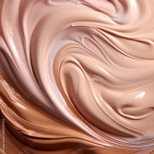 Brown tonal texture, basis cream, abstract cosmetic background close up.