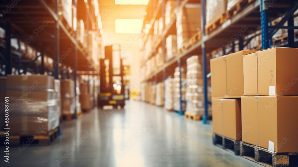 Goods on shelves in warehouse Generative AI Goods on shelves in warehouse Generative AI